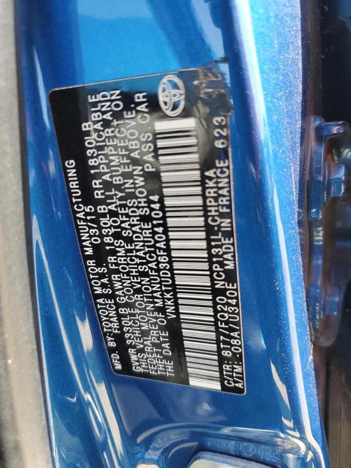 2015 Toyota Yaris VIN: VNKKTUD36FA041044 Lot: 55291335