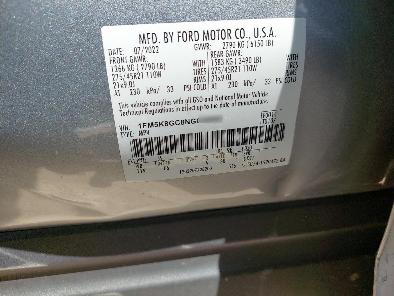 1FM5K8GC8NGC00942 - 2022 Ford EXPLORER - #undefined