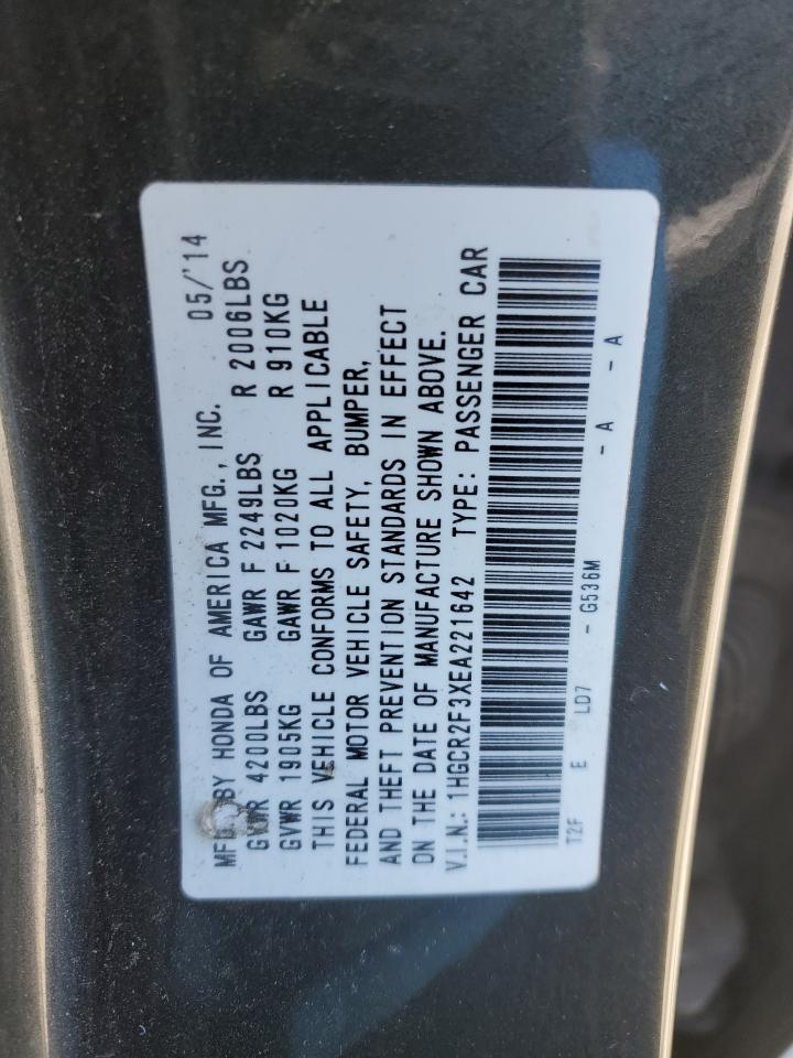 2014 Honda Accord Lx VIN: 1HGCR2F3XEA221642 Lot: 53347655