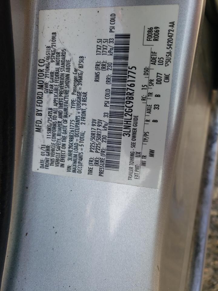 2011 Lincoln Mkz VIN: 3LNHL2GC9BR761775 Lot: 53931185