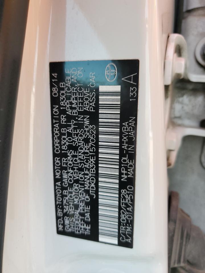 2014 Toyota Prius C VIN: JTDKDTB39E1570523 Lot: 54186935