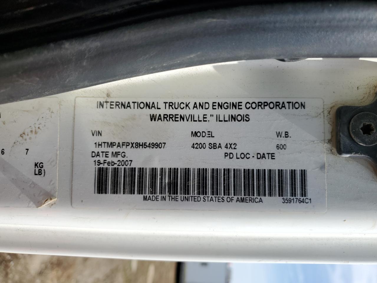 2008 International 4000 4200 VIN: 1HTMPAFPX8H549907 Lot: 55294285