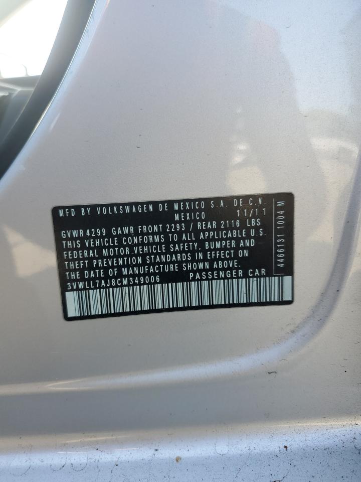 2012 Volkswagen Jetta Tdi VIN: 3VWLL7AJ8CM349006 Lot: 54934995