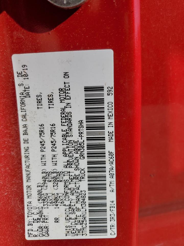 2020 Toyota Tacoma Double Cab VIN: 3TMCZ5AN1LM304823 Lot: 52944755