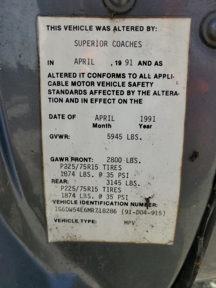 1991 Cadillac Brougham VIN: 1G6DW54E6MR718286 Lot: 54732145