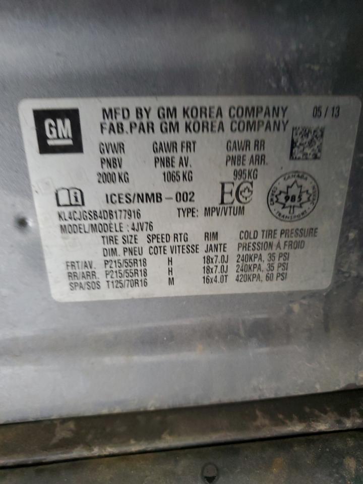 2013 Buick Encore VIN: KL4CJGSB4DB177916 Lot: 52392115