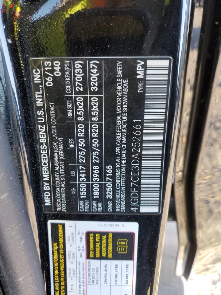 2013 Mercedes-Benz Gl 450 4Matic VIN: 4JGDF7CE3DA252661 Lot: 52380205