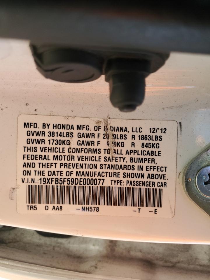 2013 Honda Civic Natural Gas VIN: 19XFB5F59DE000077 Lot: 51230395