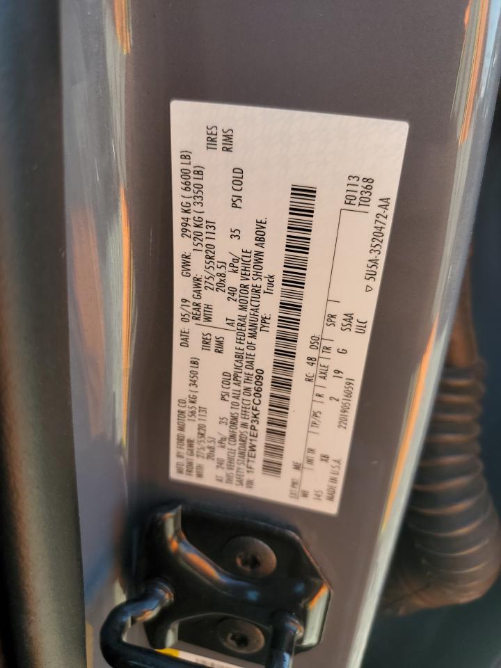 1ftew1ep3kfc06090 1FTEW1EP3KFC06090 2019 Ford F150 Supercrew