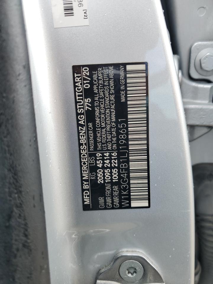 2020 Mercedes-Benz A 220 4Matic VIN: W1K3G4FB1LJ198651 Lot: 53957295