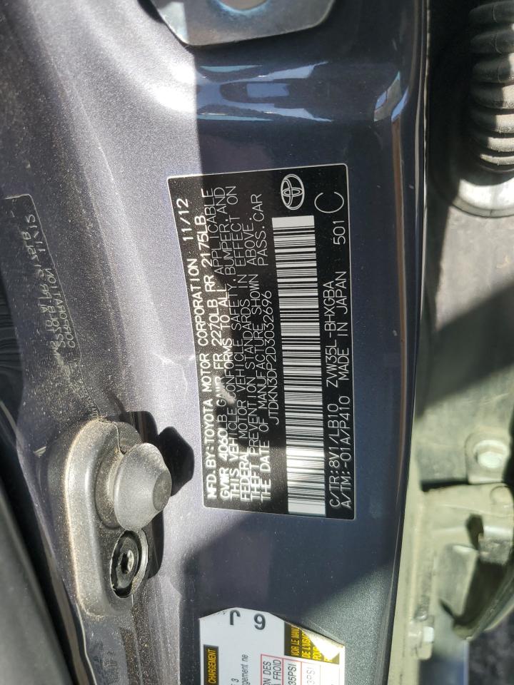 2013 Toyota Prius Plug-In VIN: JTDKN3DP2D3032696 Lot: 52450585
