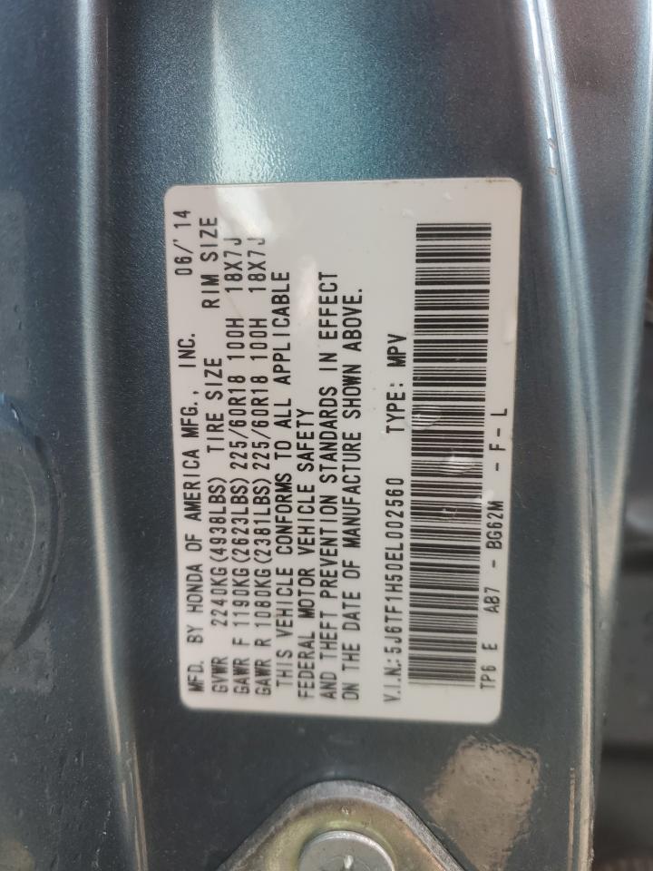 2014 Honda Crosstour Exl VIN: 5J6TF1H50EL002560 Lot: 94795955