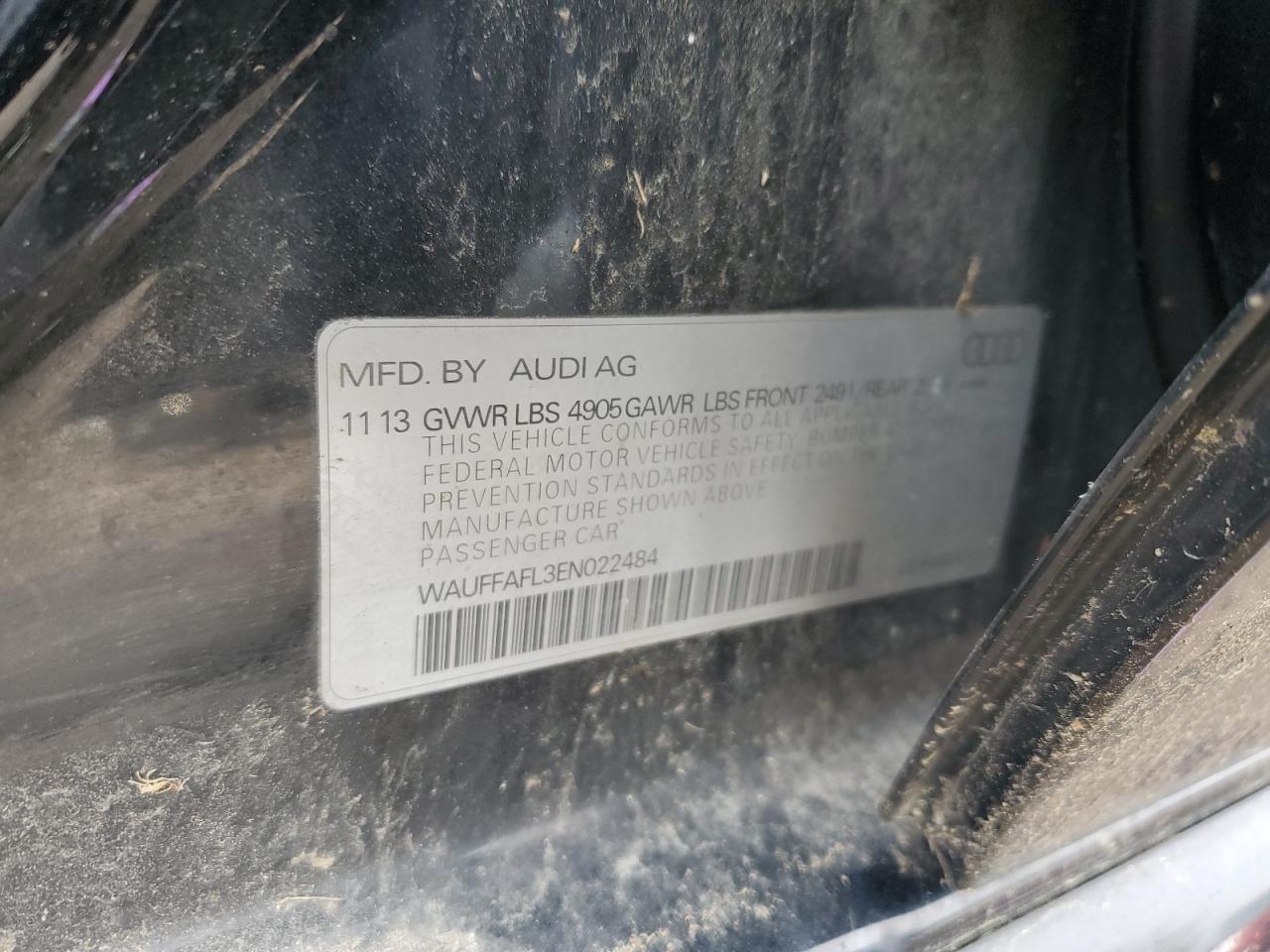 2015 Audi A4 Premium Plus VIN: WAUFFAFL3EN022484 Lot: 52680435