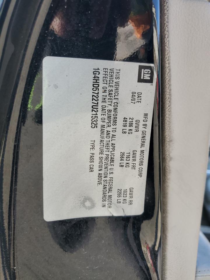2007 Buick Lucerne Cxl VIN: 1G4HD57227U215325 Lot: 53021725