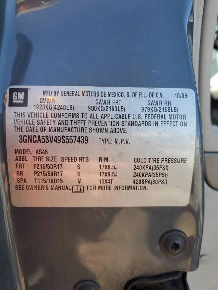 2009 Chevrolet Hhr Lt VIN: 3GNCA53V49S557439 Lot: 51189235