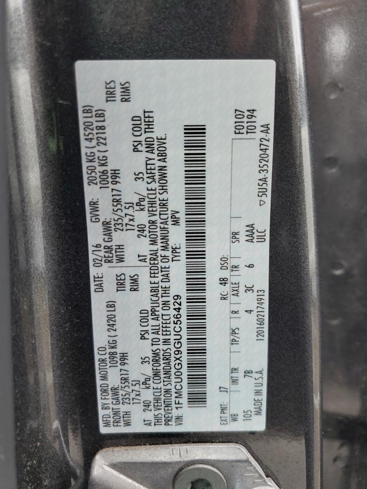 1fmcu0gx9guc56429 1FMCU0GX9GUC56429 2016 Ford Escape Se