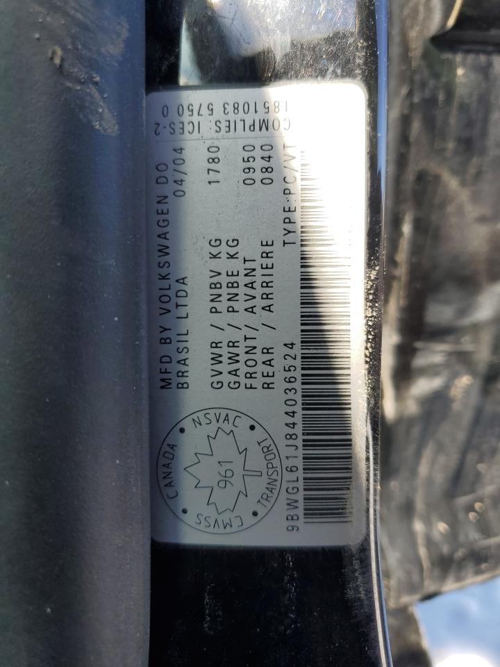 2004 Volkswagen Golf Gls VIN: 9BWGL61J844036524 Lot: 51167865