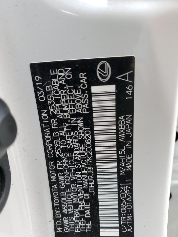 2019 Lexus Ux 250H VIN: JTHU9JBH7K2008201 Lot: 52631115