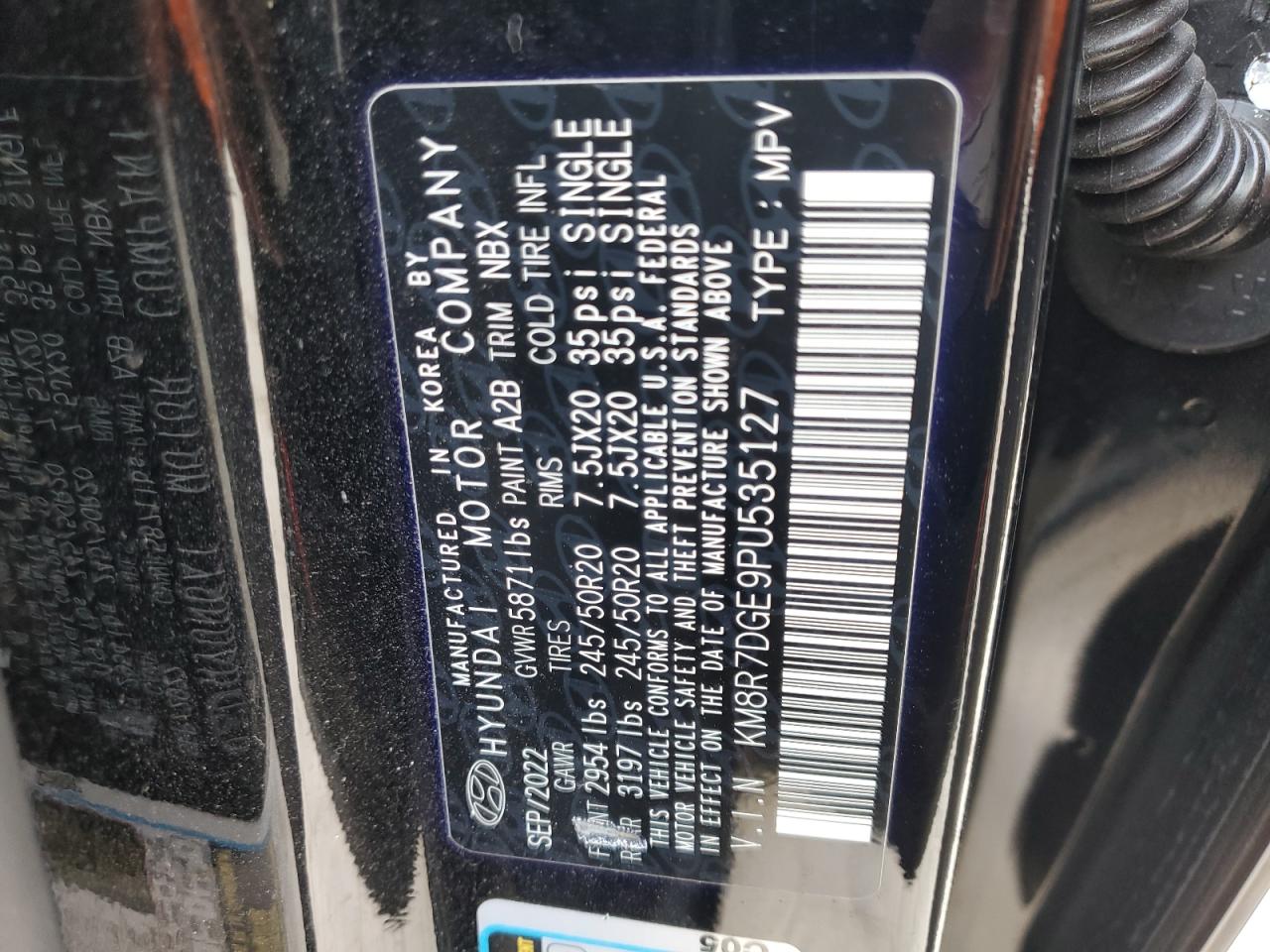 2023 Hyundai Palisade Calligraphy VIN: KM8R7DGE9PU535127 Lot: 54782475