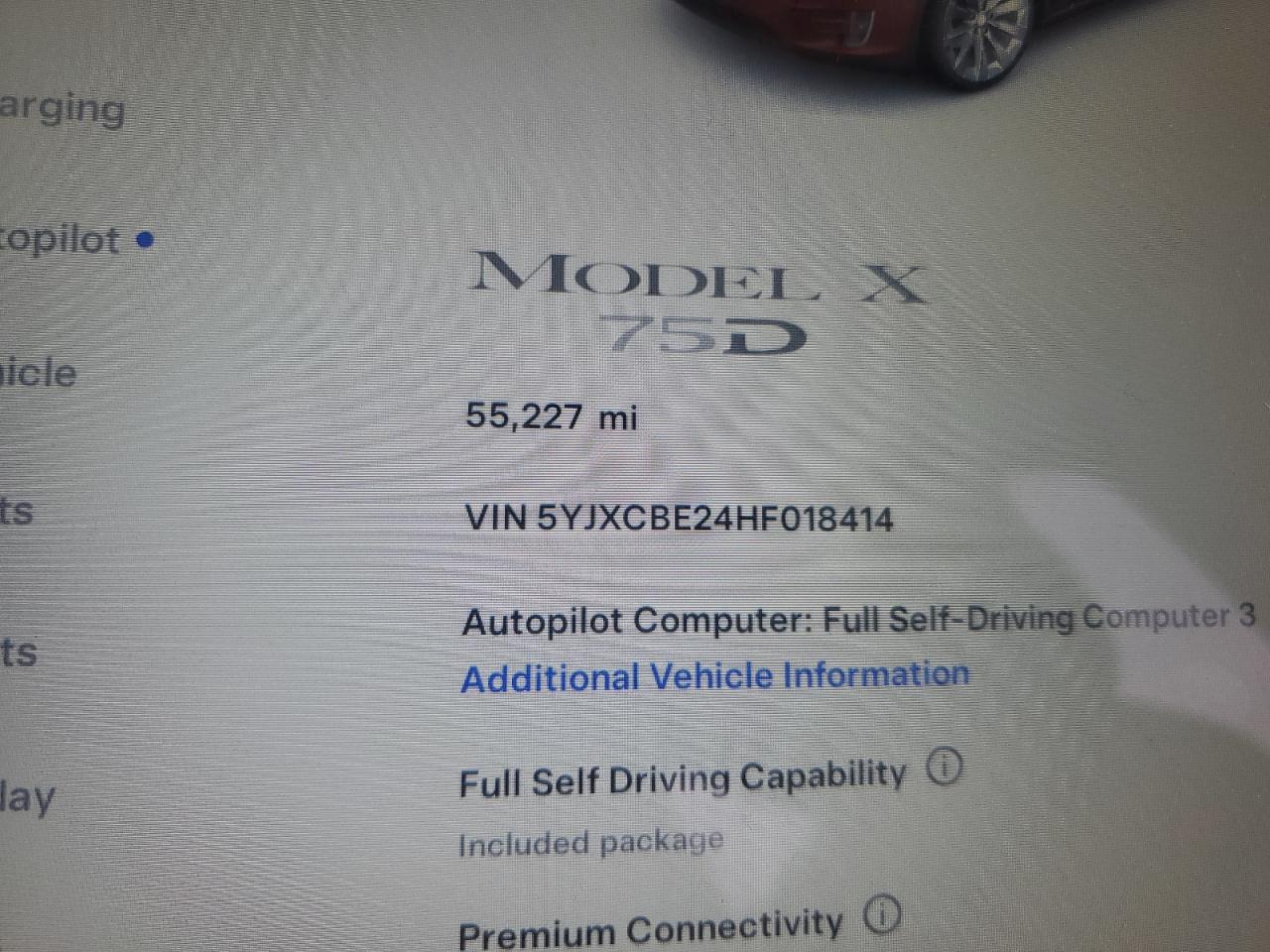 2017 Tesla Model X VIN: 5YJXCBE24HF018414 Lot: 52233535