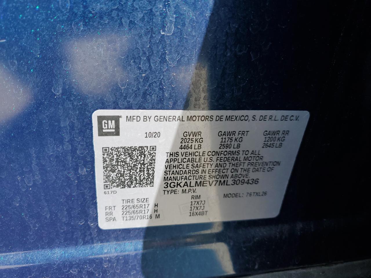 2021 GMC Terrain Sle VIN: 3GKALMEV7ML309436 Lot: 53723155