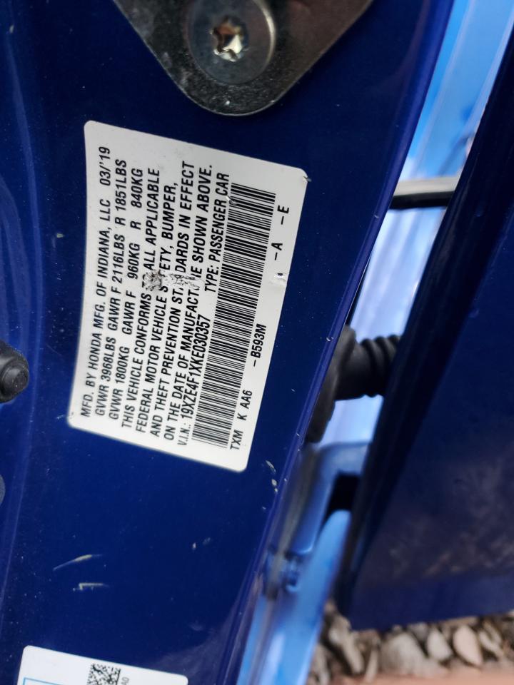 2019 Honda Insight Lx VIN: 19XZE4F1XKE030357 Lot: 50721355