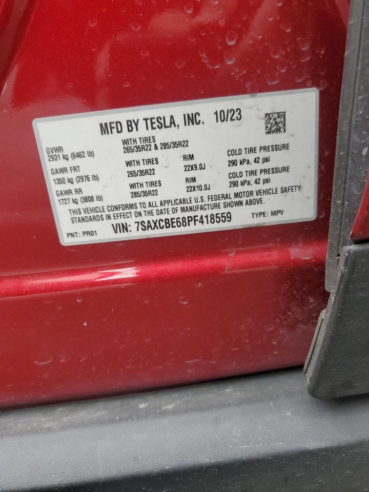 2023 Tesla Model X VIN: 7SAXCBE68PF418559 Lot: 54269425