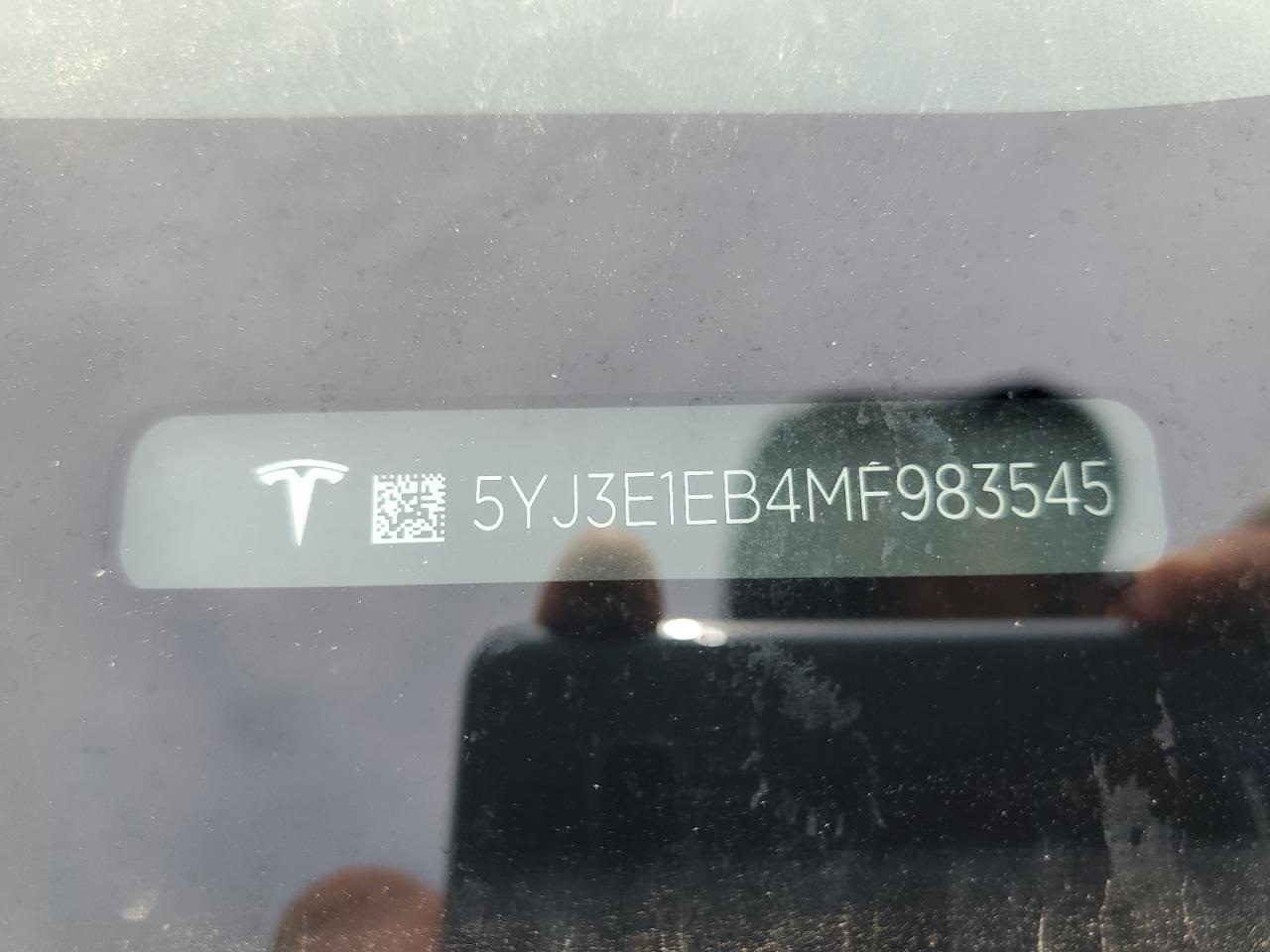 2021 Tesla Model 3 VIN: 5YJ3E1EB4MF983545 Lot: 53802195
