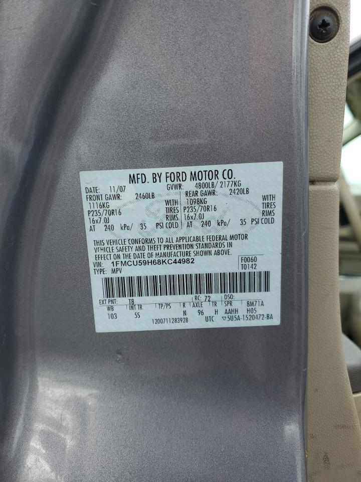 2008 Ford Escape Hev VIN: 1FMCU59H68KC44982 Lot: 54949845