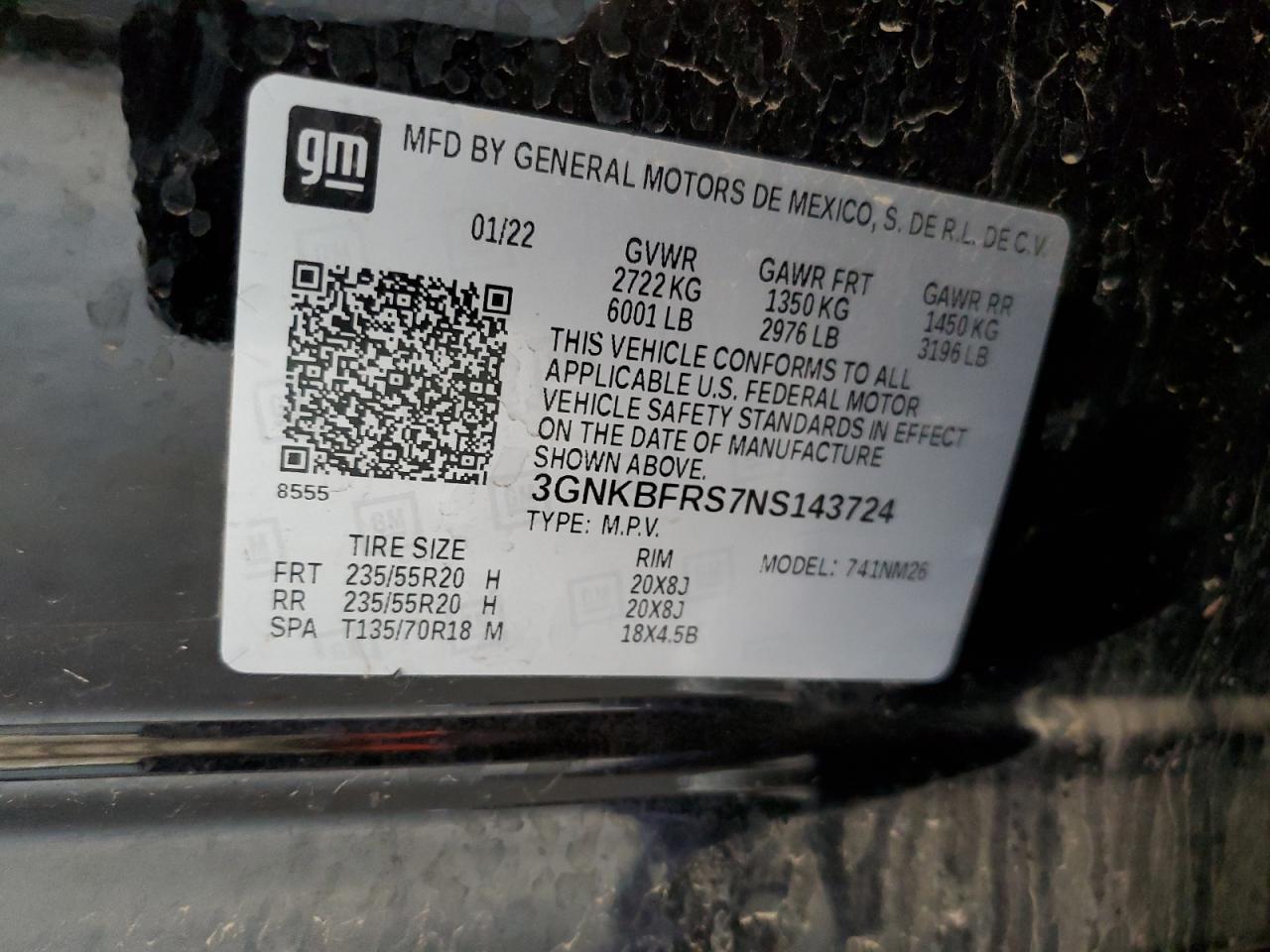2022 Chevrolet Blazer Premier VIN: 3GNKBFRS7NS143724 Lot: 51341175