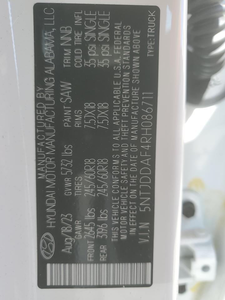 2024 Hyundai Santa Cruz Xrt VIN: 5NTJDDAF4RH086711 Lot: 53146385