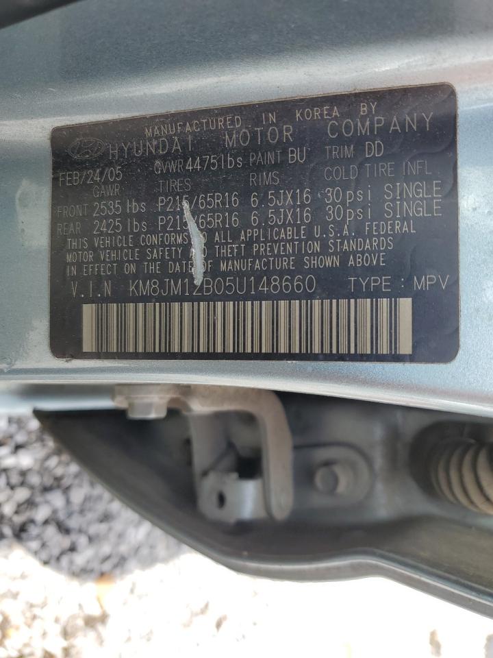 2005 Hyundai Tucson Gl VIN: KM8JM12B05U148660 Lot: 54302805