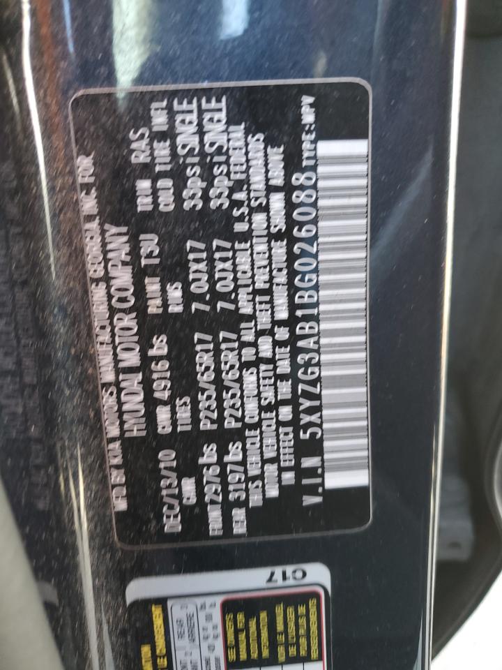 2011 Hyundai Santa Fe Gls VIN: 5XYZG3AB1BG026088 Lot: 54237365