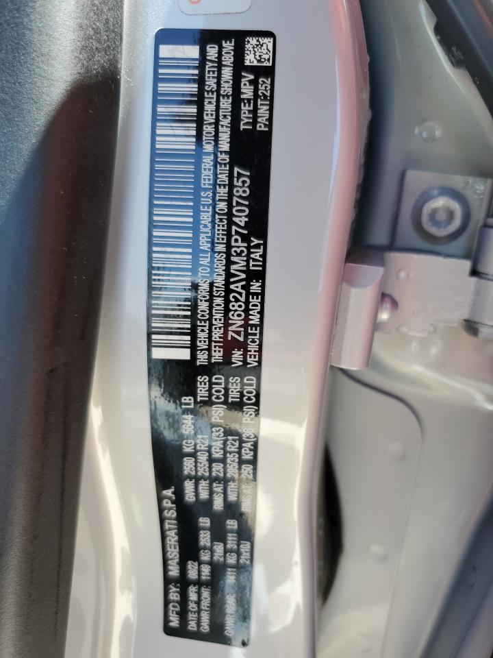 2023 Maserati Grecale Modena VIN: ZN682AVM3P7407857 Lot: 51451125