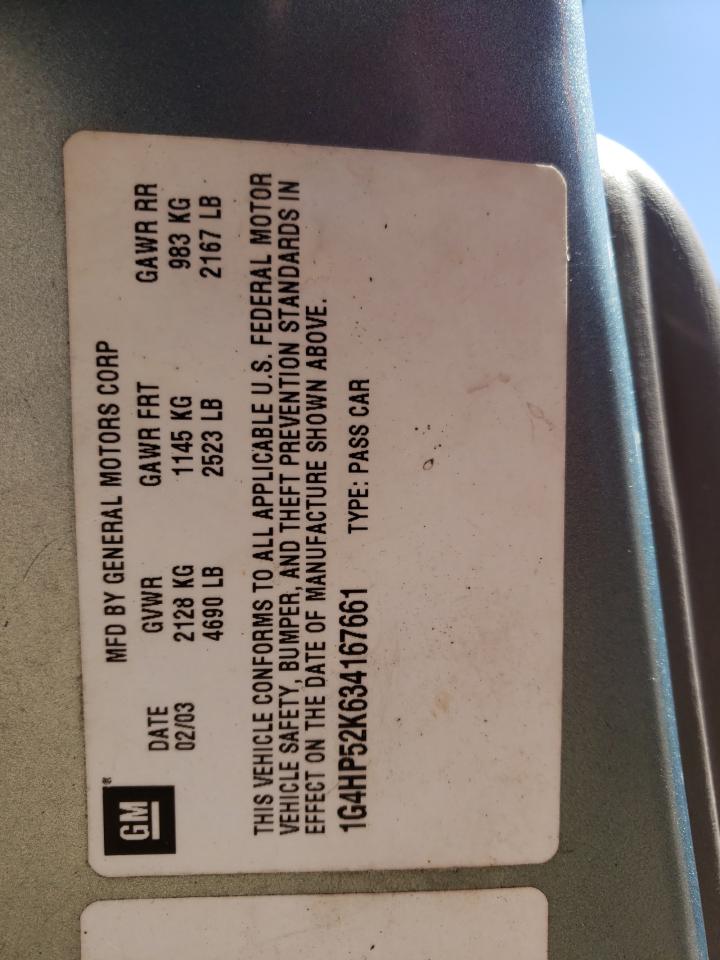 2003 Buick Lesabre Custom VIN: 1G4HP52K634167661 Lot: 52693245