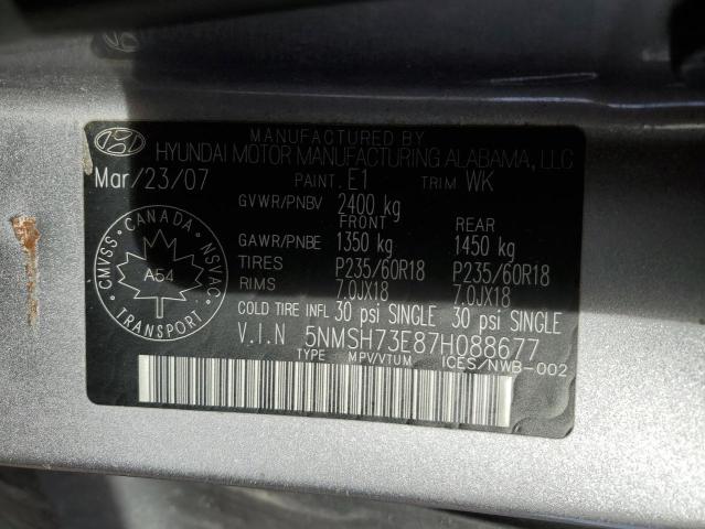 2007 HYUNDAI SANTA FE SE