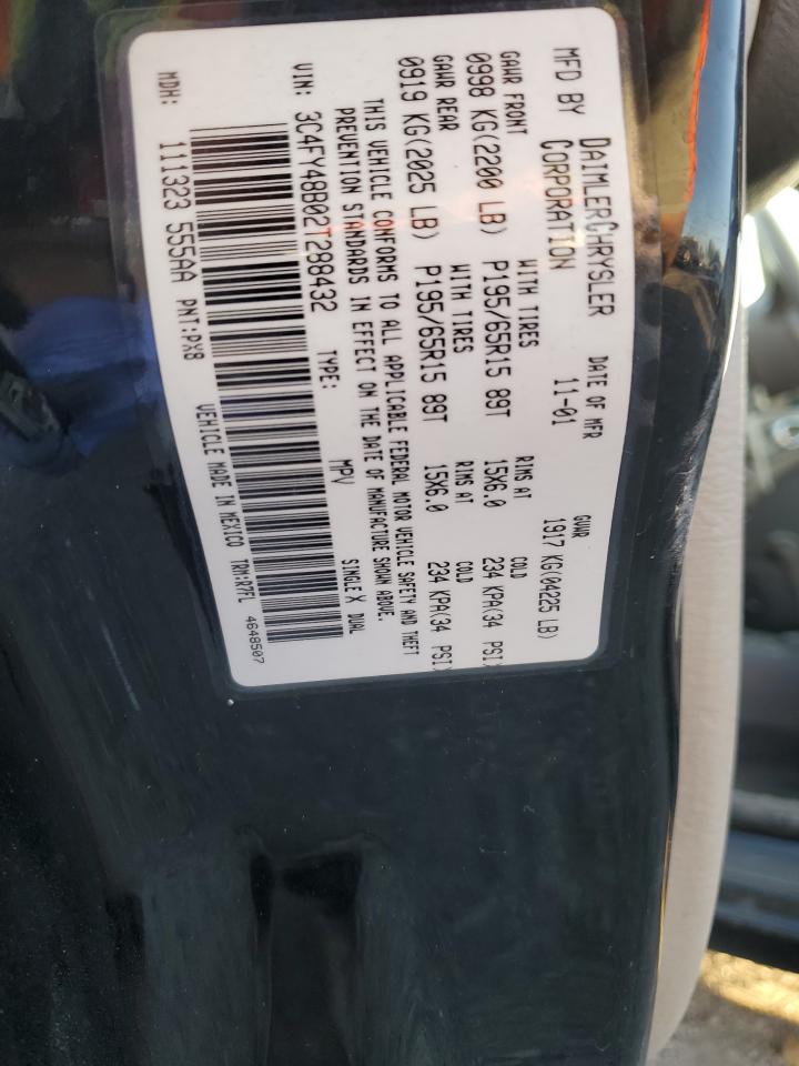 2002 Chrysler Pt Cruiser Classic VIN: 3C4FY48B02T288432 Lot: 53881165