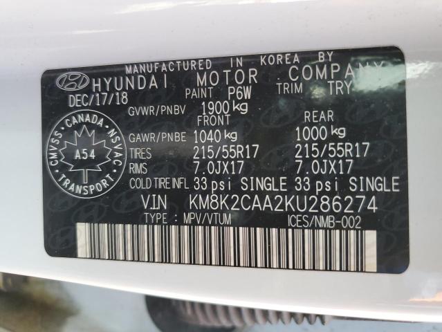 2019 HYUNDAI KONA SEL