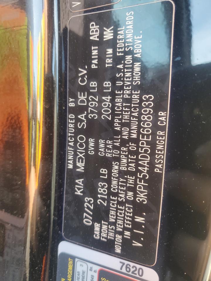 2023 Kia Forte Gt Line VIN: 3KPF54AD5PE668933 Lot: 53211785