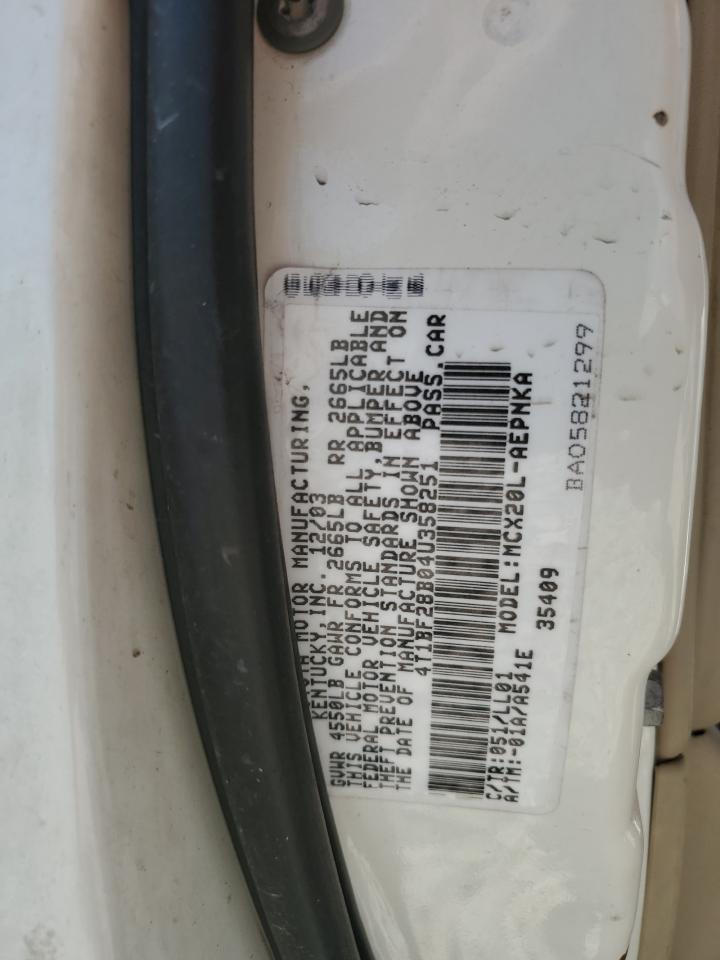 2004 Toyota Avalon Xl VIN: 4T1BF28B04U358251 Lot: 54418395