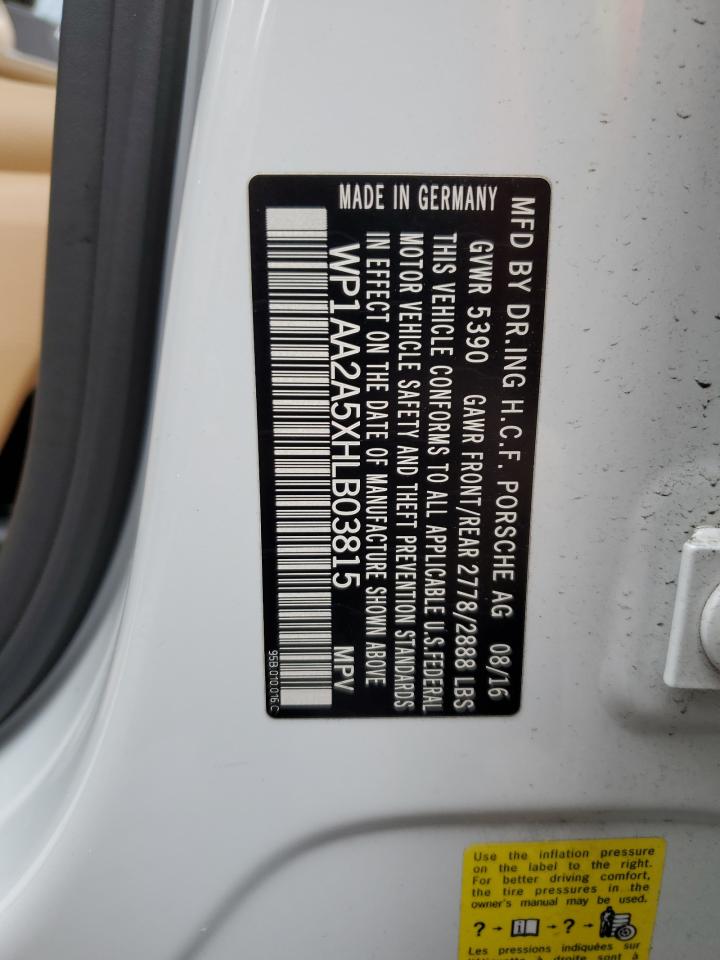 2017 Porsche Macan VIN: WP1AA2A5XHLB03815 Lot: 51496745