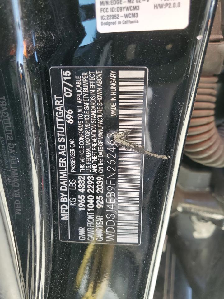 2015 Mercedes-Benz Cla 250 VIN: WDDSJ4EB9FN262463 Lot: 52207775