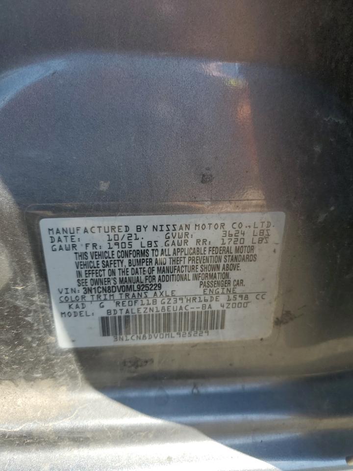 2021 Nissan Versa S VIN: 3N1CN8DV0ML925229 Lot: 53815695