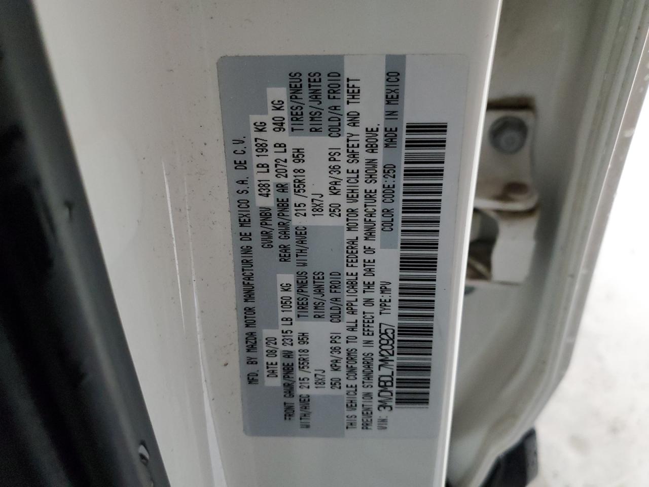 2021 Mazda Cx-30 Premium VIN: 3MVDMBDL7MM209257 Lot: 52368755