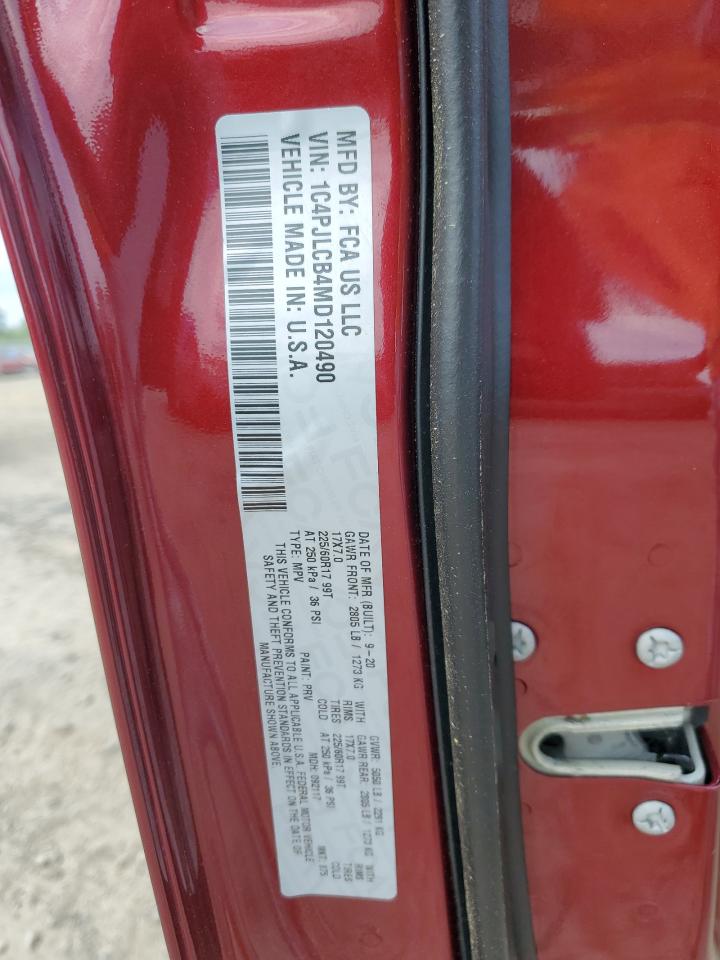 2021 Jeep Cherokee Latitude VIN: 1C4PJLCB4MD120490 Lot: 53120345