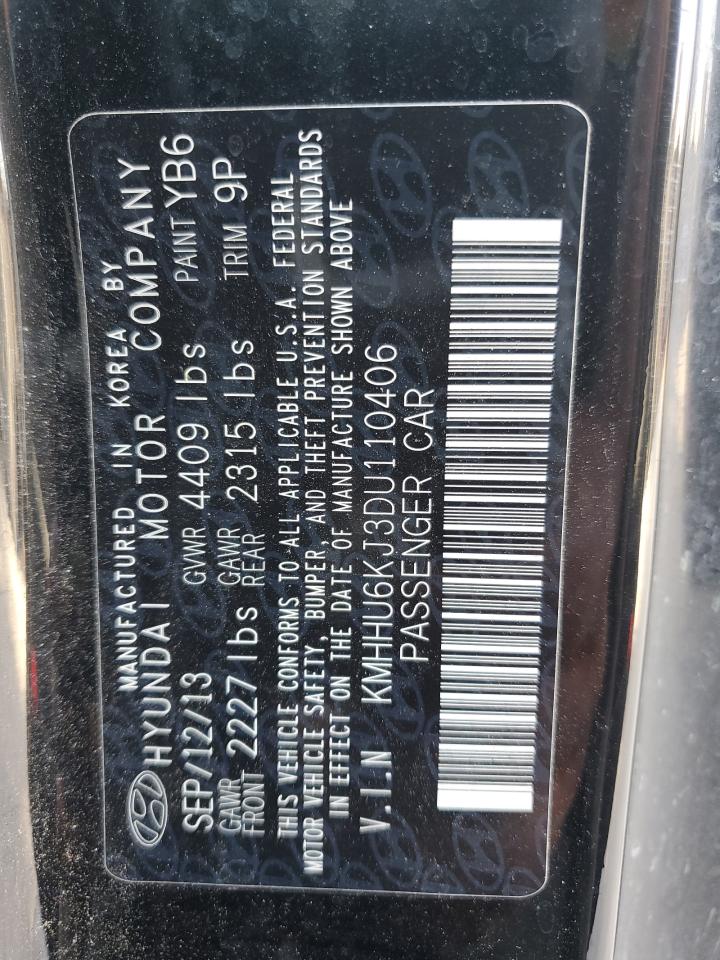 2013 Hyundai Genesis Coupe 3.8L VIN: KMHHU6KJ3DU110406 Lot: 54665225