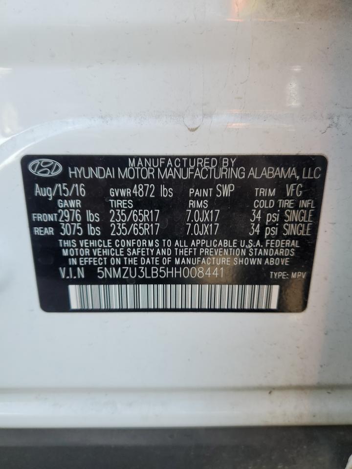 2017 Hyundai Santa Fe Sport VIN: 5NMZU3LB5HH008441 Lot: 80322795