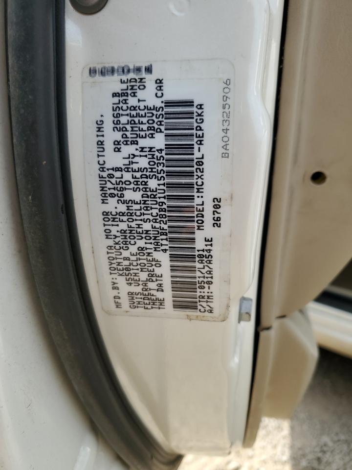 2001 Toyota Avalon Xl VIN: 4T1BF28B91U155354 Lot: 52393885