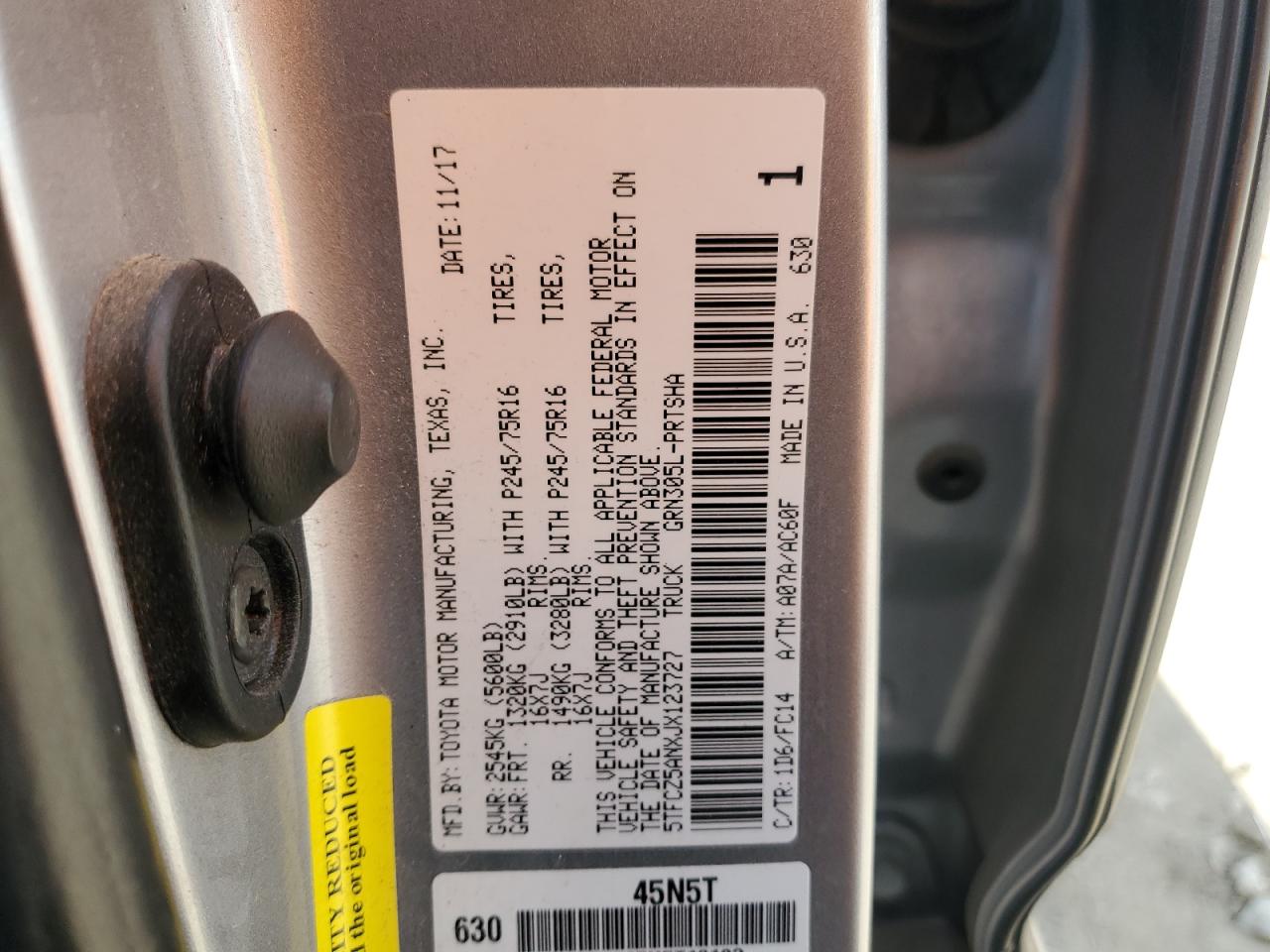 2018 Toyota Tacoma Double Cab VIN: 5TFCZ5ANXJX123727 Lot: 52801205