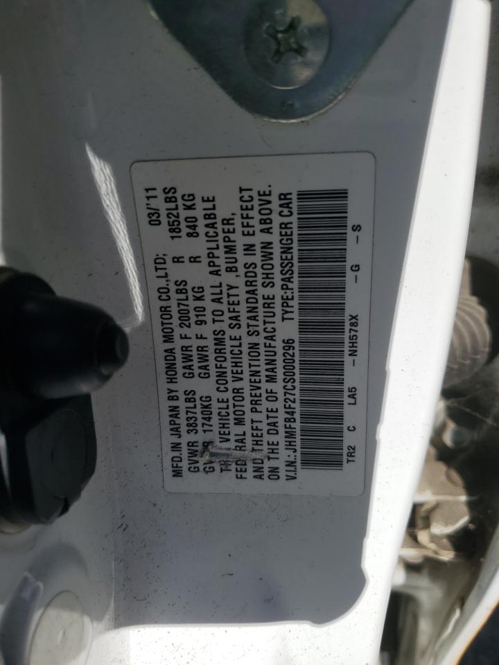 2012 Honda Civic Hybrid VIN: JHMFB4F27CS000296 Lot: 50896285